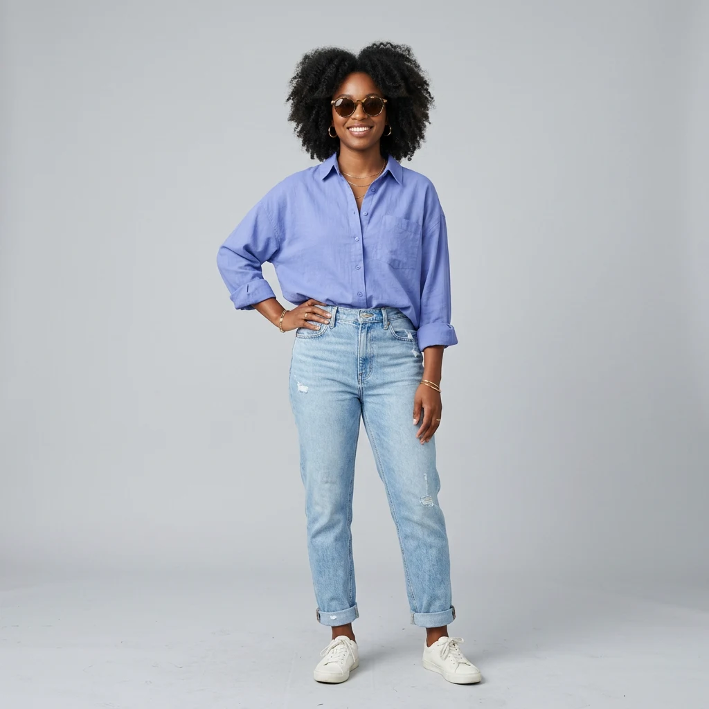 Chemise oversize bleue